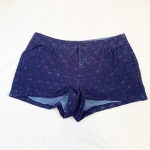 LC Lauren Conrad blue‎ lace overlay casual mid rise chino shorts - Size 16